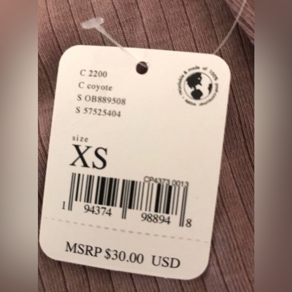 Free People The Rickie Top XS Coyote Intimately Free People Mock Neck - Picture 8 of 10